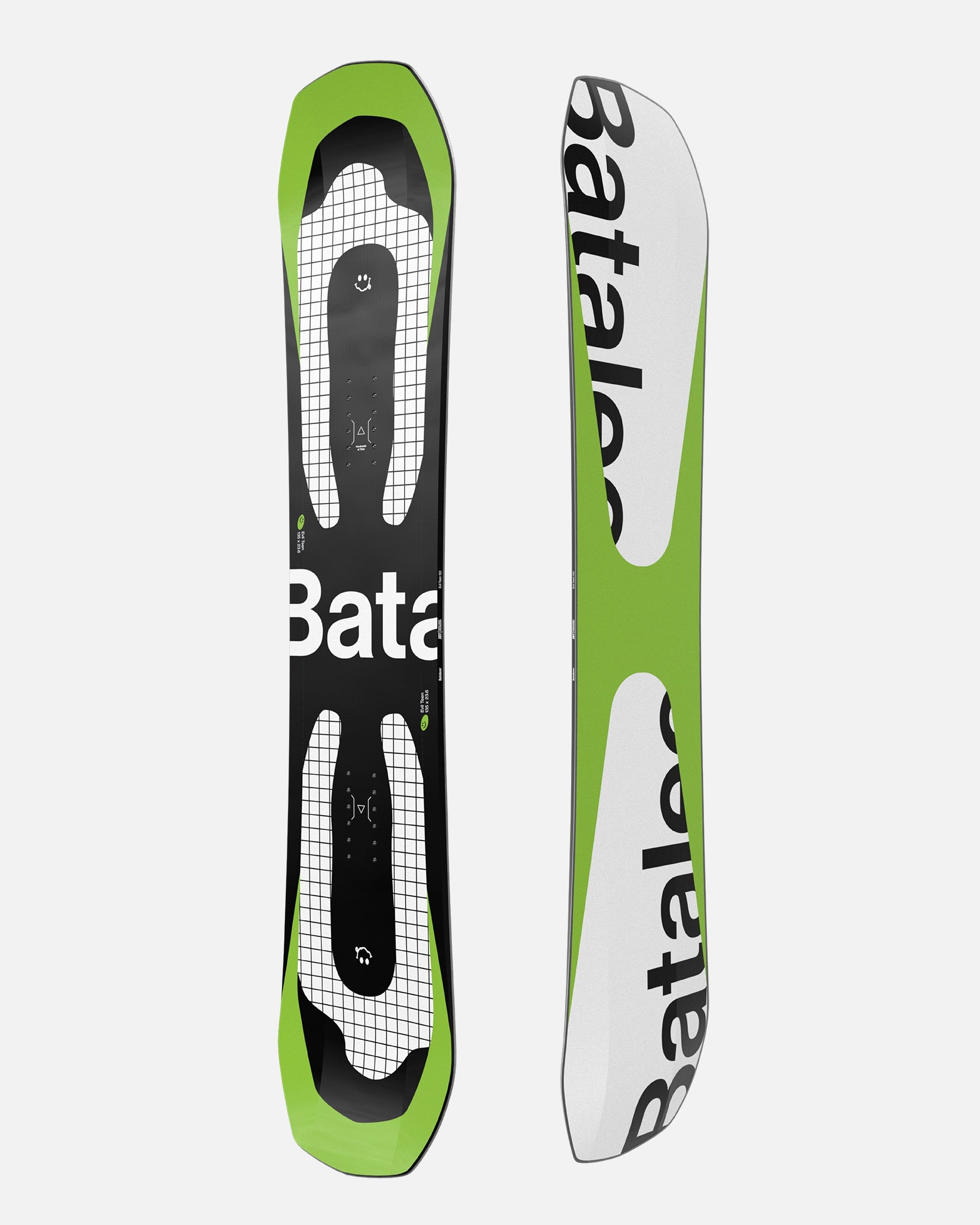 Children snowboard in checkered black and yellow. Evil Teen 2025 | Bataleon Snowboards™ 2025.