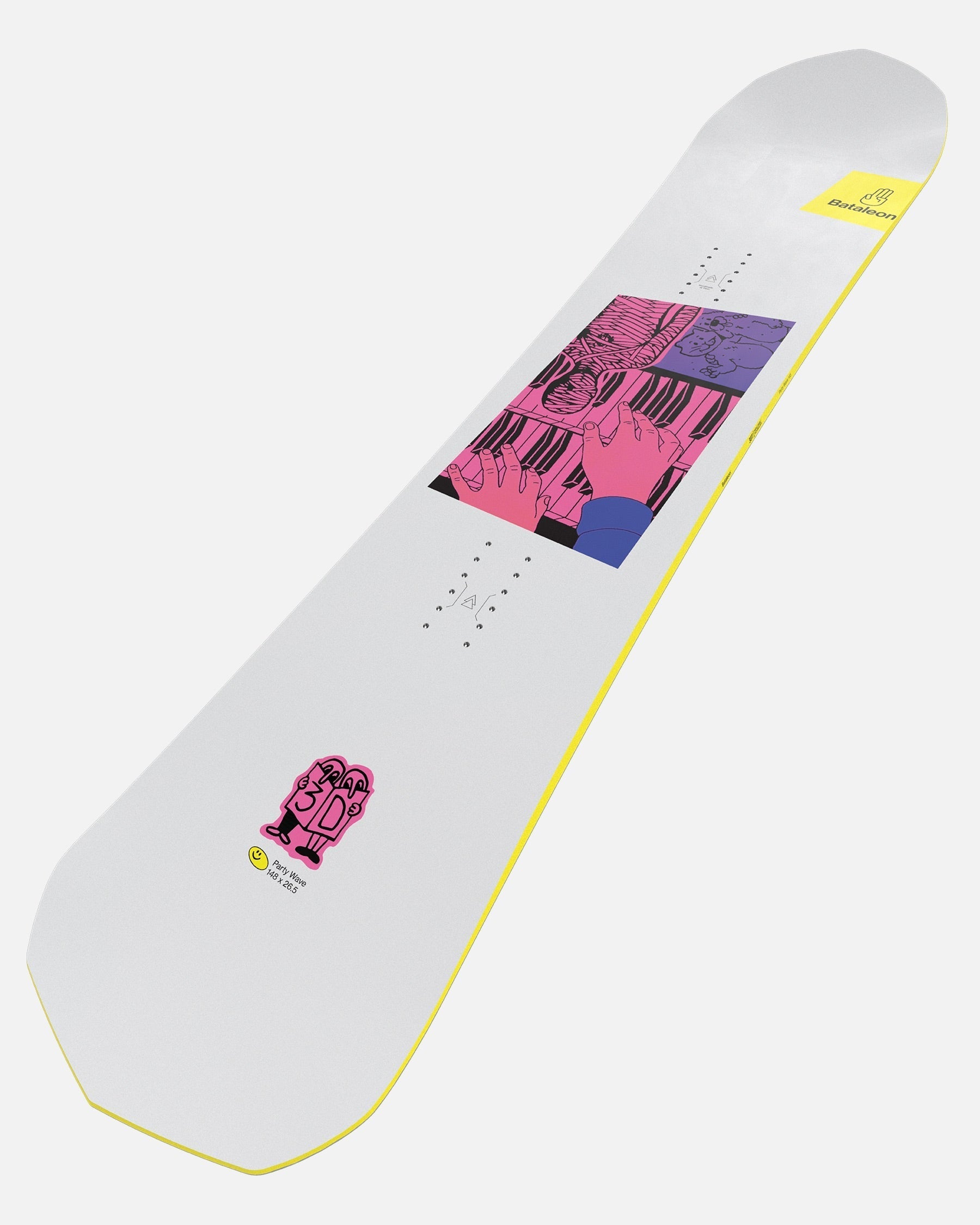 Men snowboard sale Bataleon in pink and white. Party Wave 2025 | Bataleon Snowboards™ 2025.